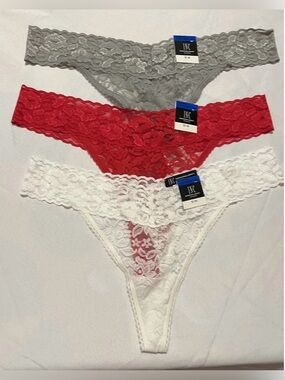 INC  international concepts Plus Lace Thongs 3 Pair Multicolor Size XL, $24 RSW